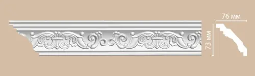 Потолочный плинтус с орнаментом DECOMASTER 95406 (73*76*2400 )