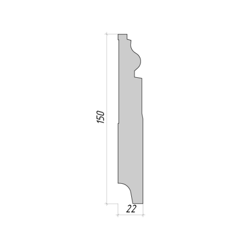 Белый плинтус МДФ 31-150-22 окрашенный фото 2