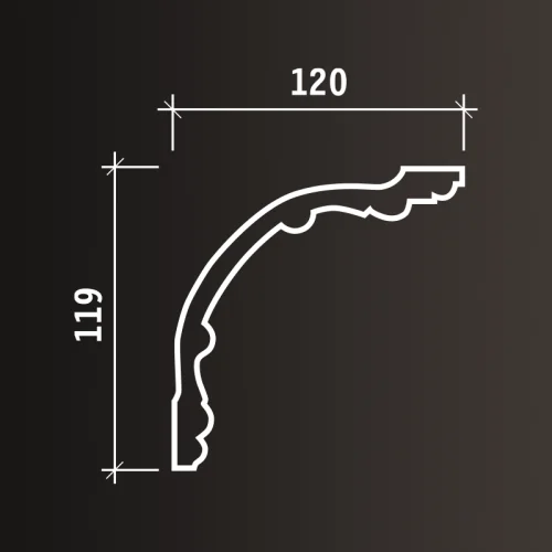 Карниз Европласт 1.50.167 (2000x119x120_мм) фото 3