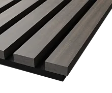 Акустическая панель, черный войлок, 2750х600х21 мм, рейки МДФ, Дуб Маррон коричневый