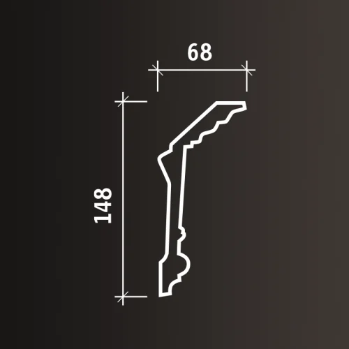 Карниз Европласт 1.50.163 (2000x148x68_мм) фото 4