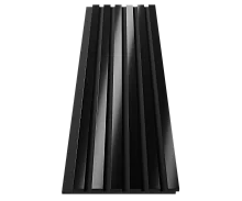 Акустическая панель, черный войлок, 1200х300х19 мм, рейки Экополимер, Черное Зеркало (компл 2 шт)