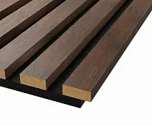 Акустическая панель, черный войлок, 2750х600х19 мм, рейки МДФ Дуб Барон темный