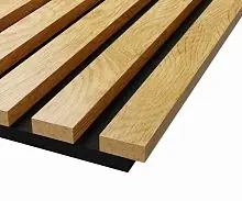 Акустическая панель, черный войлок, 2750х600х19 мм, рейки МДФ Дуб Медный