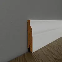 Белый напольный плинтус из МДФ Infinity Line IL102-080-16