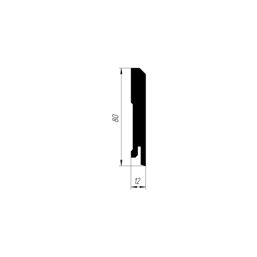 Белый напольный плинтус из МДФ Infinity Line IL104-080-12 фото 6