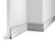 Плинтус МДФ Cosca Decor AP28 белый, с пазом под 20 молдинг, 80x16x2400 мм