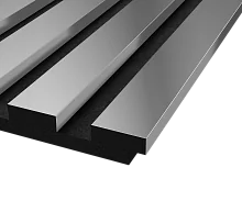 Акустическая панель, черный войлок, 3000х300х19 мм, рейки Экополимер, Хром (компл 2 шт)