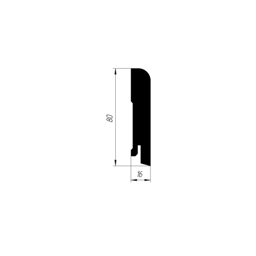 Белый напольный плинтус из МДФ Infinity Line IL105-080-16 фото 6