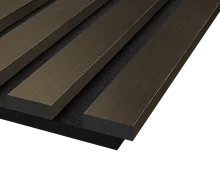 Акустическая панель, черный войлок, 3000х300х19 мм, рейки Экополимер, Шампань (компл 2 шт)