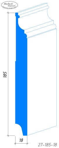 Белый плинтус МДФ 27-185-18 окрашенный фото 2
