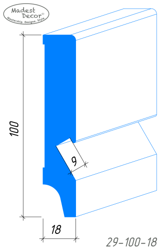 Плинтус МДФ 29-100-18 под покраску фото 2