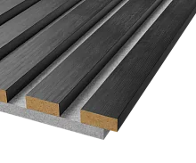 Акустическая панель, серый войлок, 2750х600х19мм, рейки МДФ дуб Графит