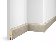 Плинтус МДФ Cosca Decor ЕP02 NanoFlex, Дуб Сноу, 80x16x2400 мм