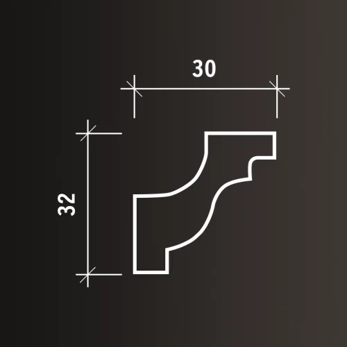 Карниз Европласт 1.50.130 (2000x32x30_мм) фото 5