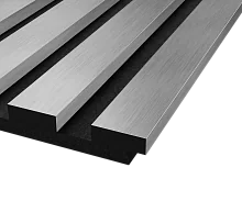 Акустическая панель, черный войлок, 600х300х19 мм, рейки Экополимер Хром Матовый (компл 2 шт)