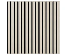 Акустическая панель, черный войлок, 600х600х21мм, рейки МДФ, шпон дуб клэр светлый